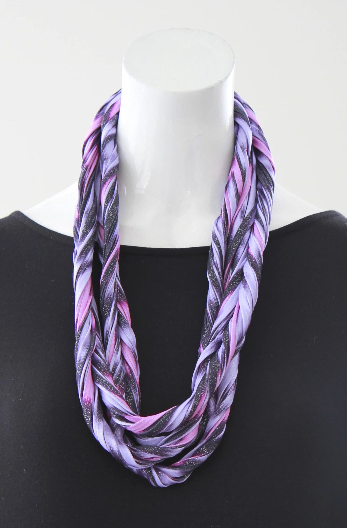 Ikat Print Infinity Scarf in Purple and Pink &#39;Sorbet&#39;