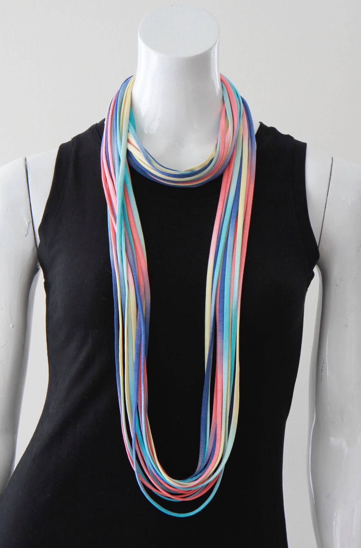 Infinity Scarf Necklace in Rainbow Ombre Print &#39;Macaroon&#39;