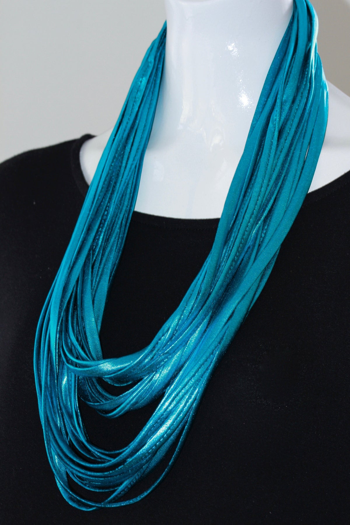 Turquoise Infinity Scarf Necklace &#39;Aquamarine&#39;