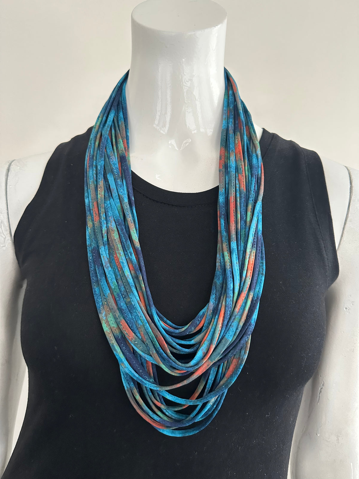 Infinity Scarf in Teal Blue and Orange &#39;Bondi Blue&#39;