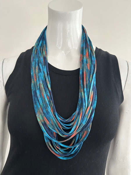 Infinity Scarf in Teal Blue and Orange 'Bondi Blue'