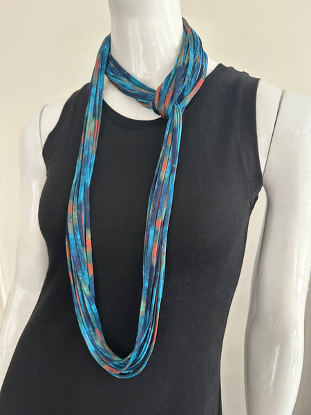 Infinity Scarf in Teal Blue and Orange 'Bondi Blue'