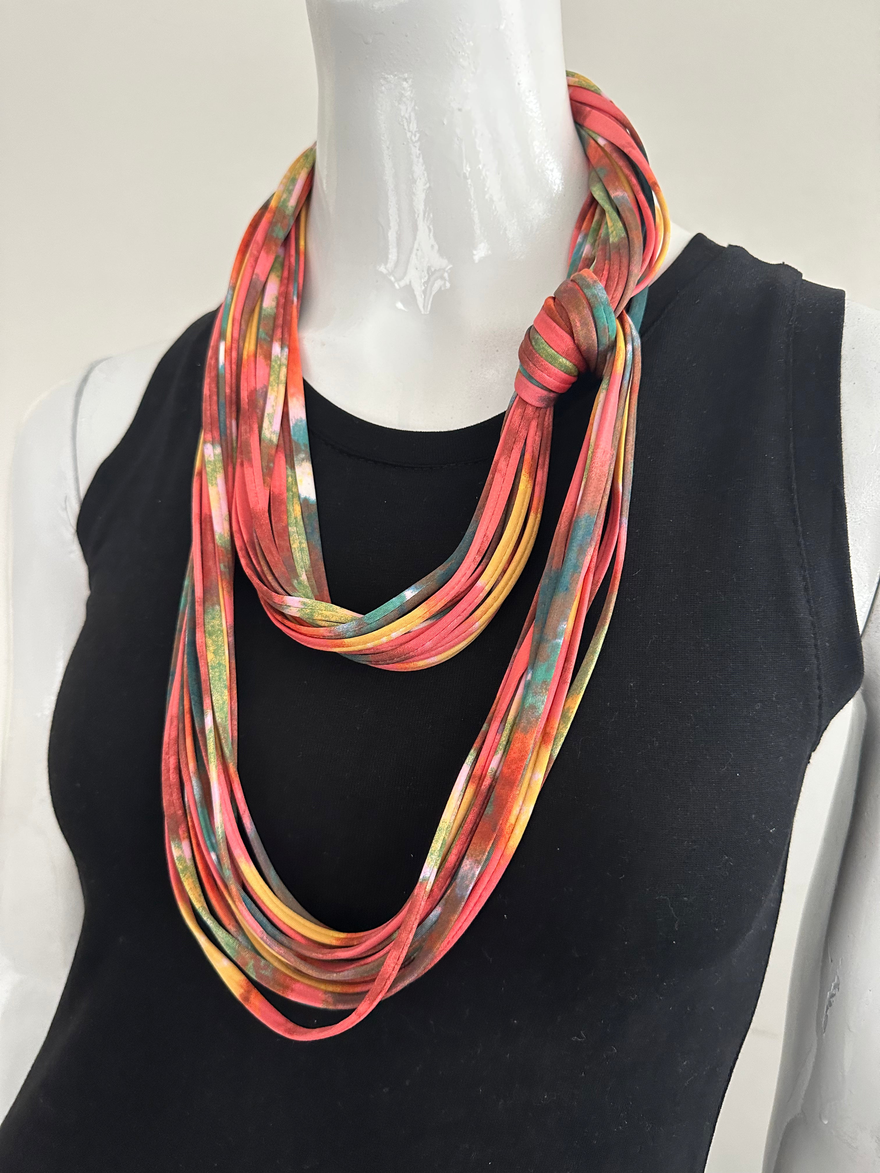 Infinity Scarf Necklace in Coral City Coral Necknots