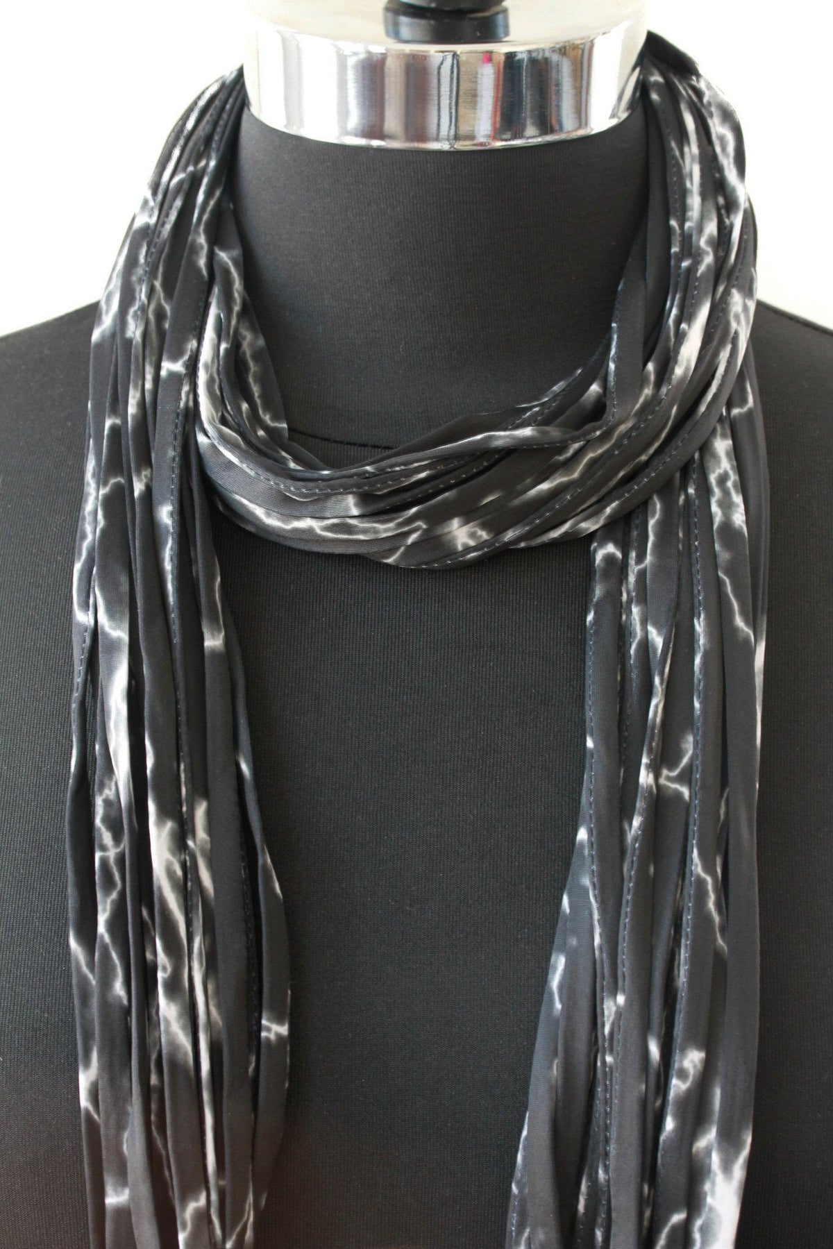 Black and Gray Infinity Scarf &#39;Electric&#39;