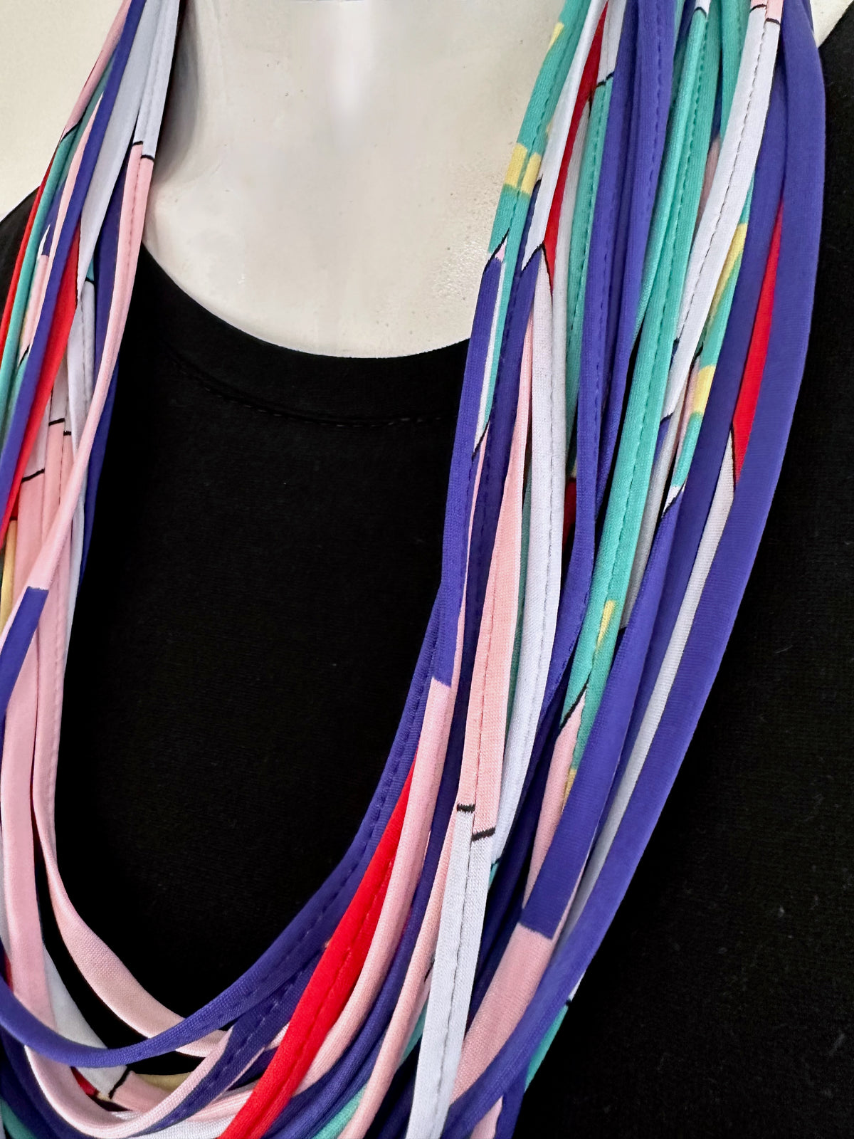 Bright Colorblock Infinity Scarf or Necklace &#39;Color Bomb&#39;