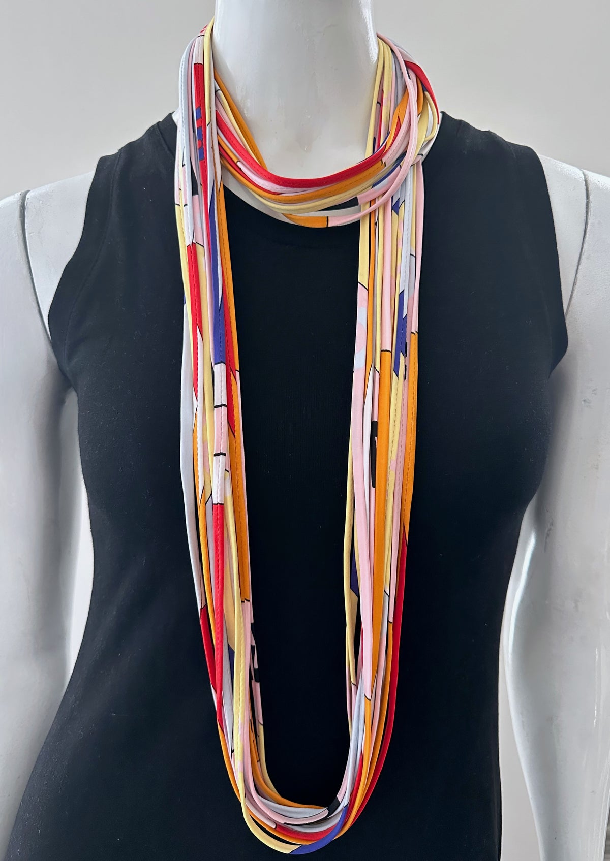 Bright Yellow Colorblock Scarf Necklace &#39;Sunshine&#39;