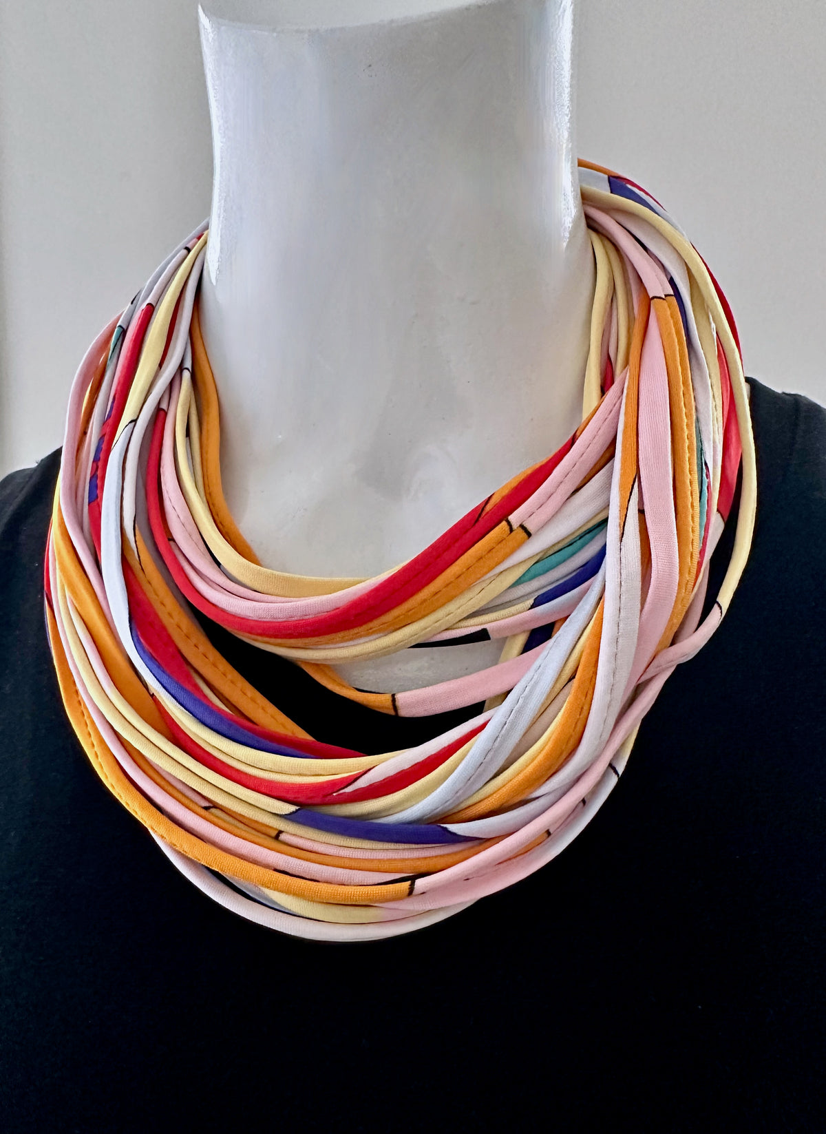 Bright Yellow Colorblock Scarf Necklace &#39;Sunshine&#39;