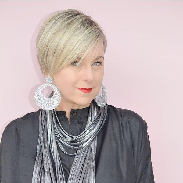 Rhodium Silver Infinity Scarf for Women