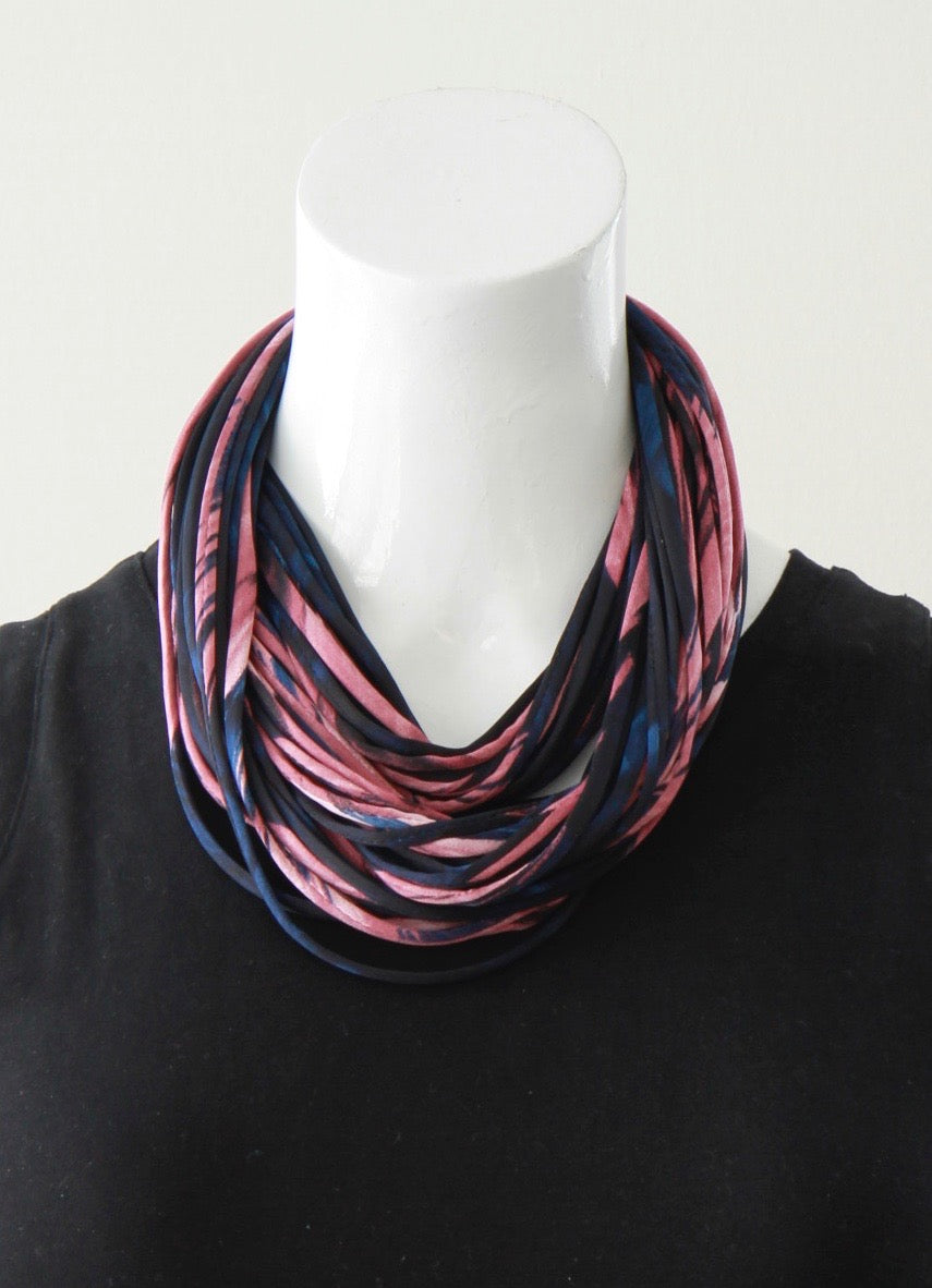 Rose Pink Infinity Scarf Necklace