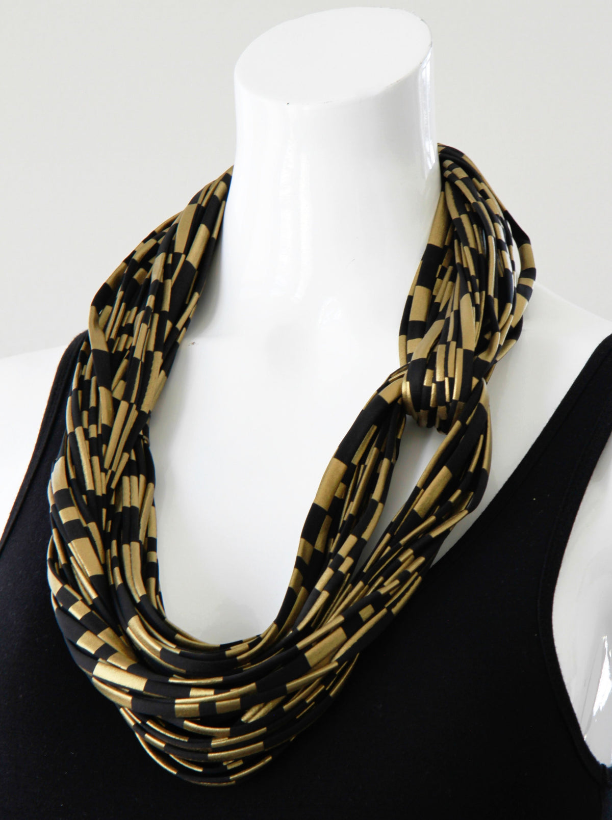 Gold and Black Infinity Scarf &quot;Pot of Gold&#39;