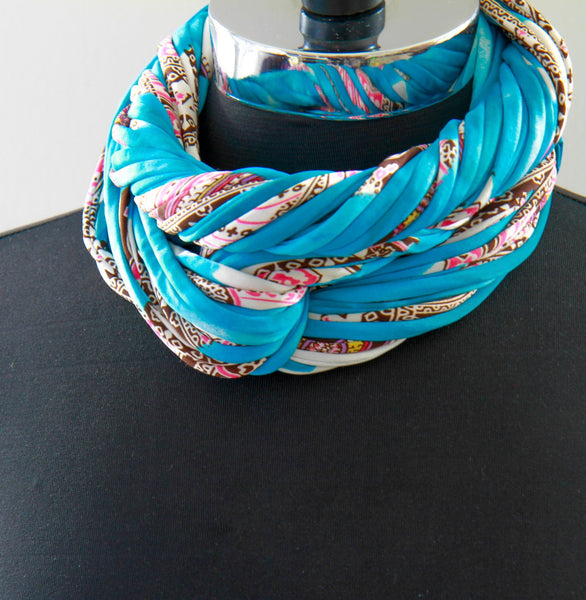 Handmade Paisley Print String Infinity Scar for Women