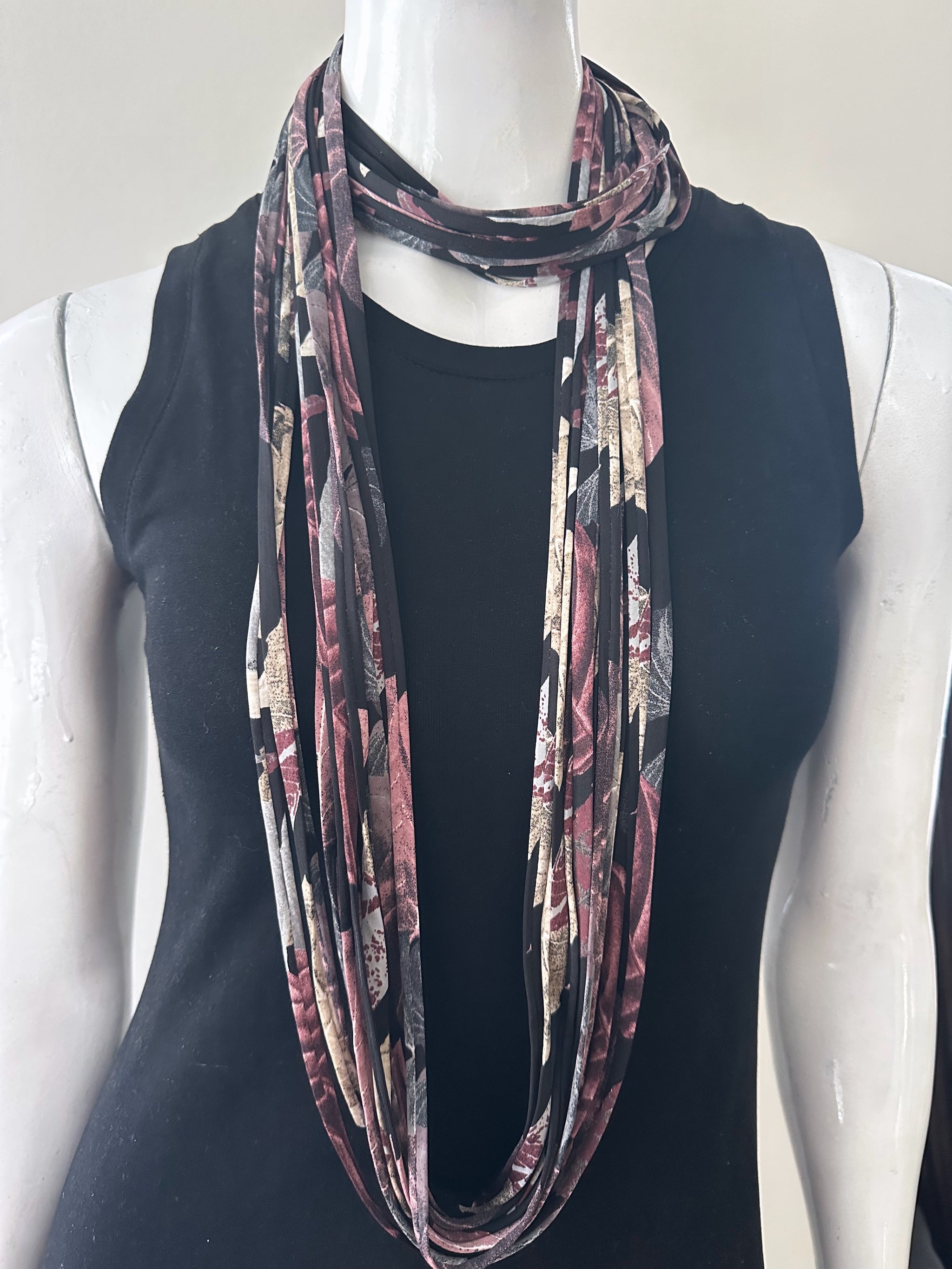 Burgundy Infinity Scarf Necklace Terra Necknots