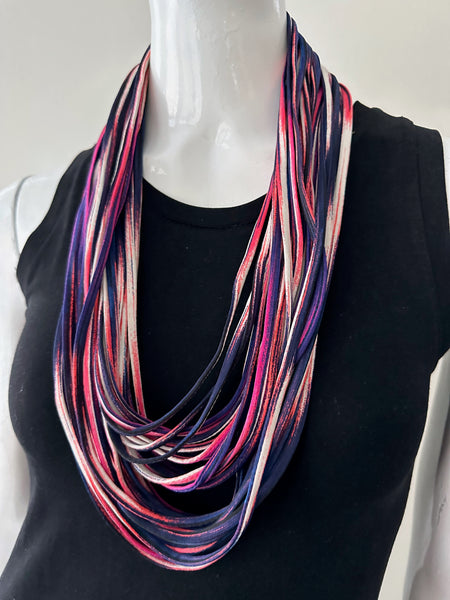 Rainbow Ombre Multi-Color Infinity Scarf Necklace 'Wild Fire'