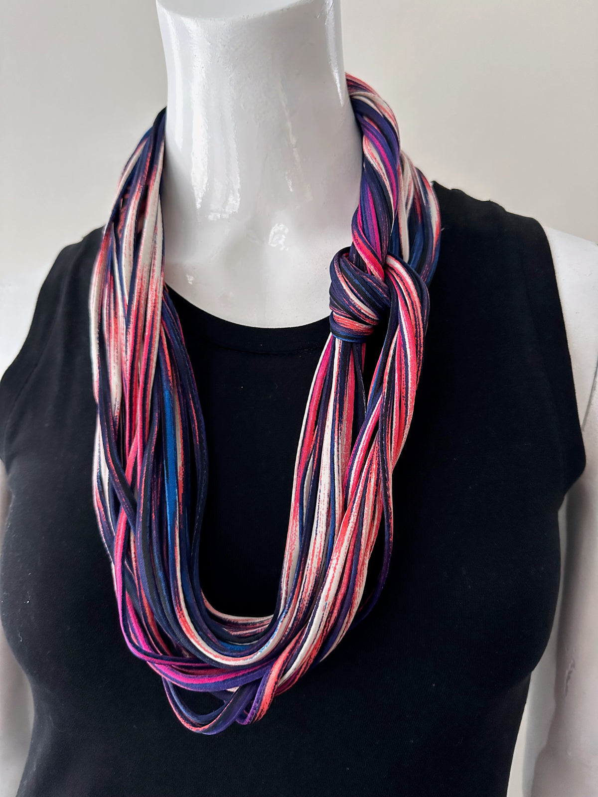 Rainbow Ombre Multi-Color Infinity Scarf Necklace &#39;Wild Fire&#39;