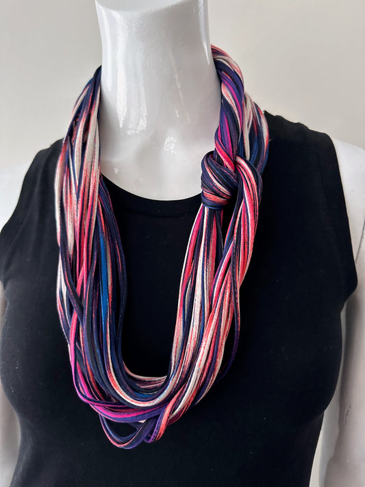 Rainbow Ombre Multi-Color Infinity Scarf Necklace 'Wild Fire'