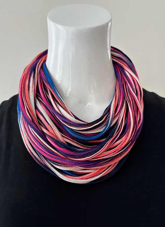 Rainbow Ombre Multi-Color Infinity Scarf Necklace 'Wild Fire'