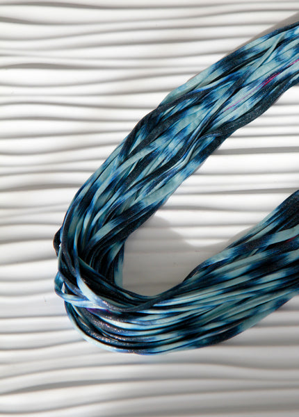 Ikat Print Infinity Scarf in Blue and Pink 'Sorbet'