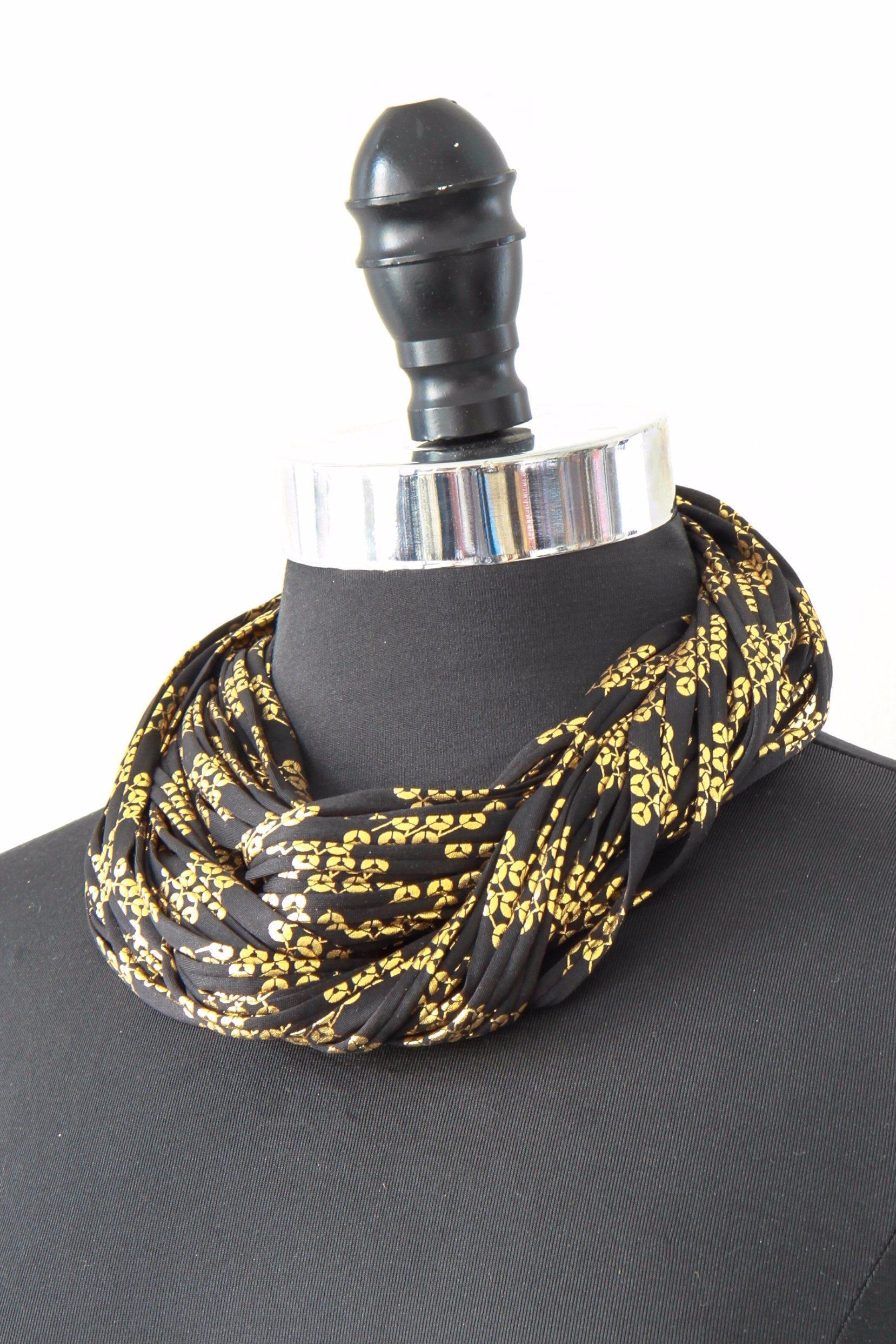 Black and best sale gold metallic scarf