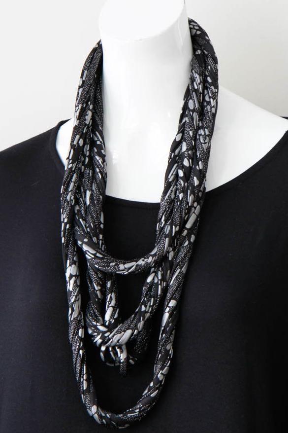 Infinity Scarf in Black and Silver  &#39;Meteorite&#39;