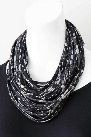 Infinity Scarf in Black and Silver  'Meteorite'