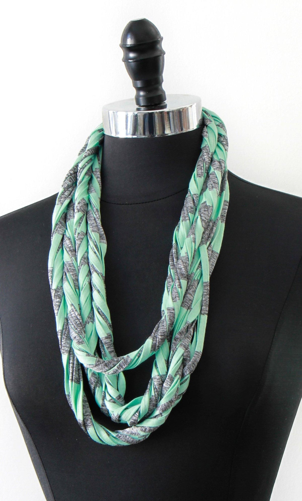 Green Stripe Infinity Scarf &#39;Mint Condition&#39;