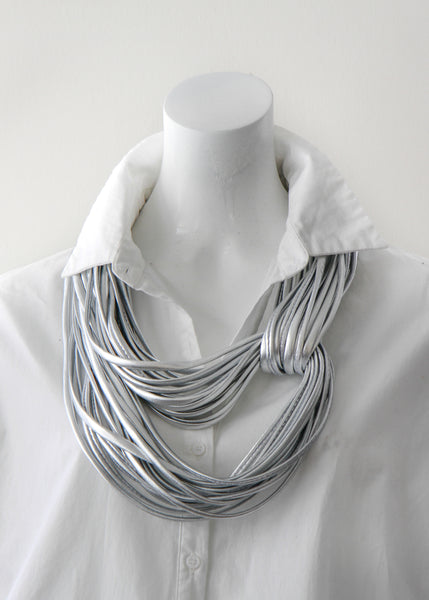 Light Silver Infinity Scarf  for Women 'Chrome'