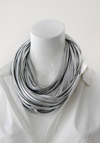 Light Silver Infinity Scarf  for Women 'Chrome'