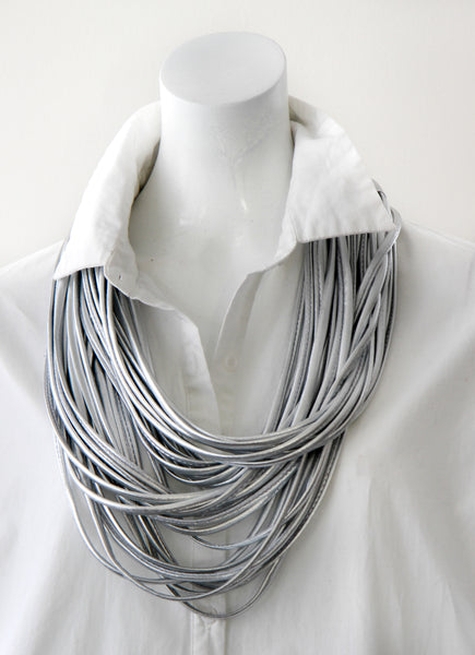 Light Silver Infinity Scarf  for Women 'Chrome'