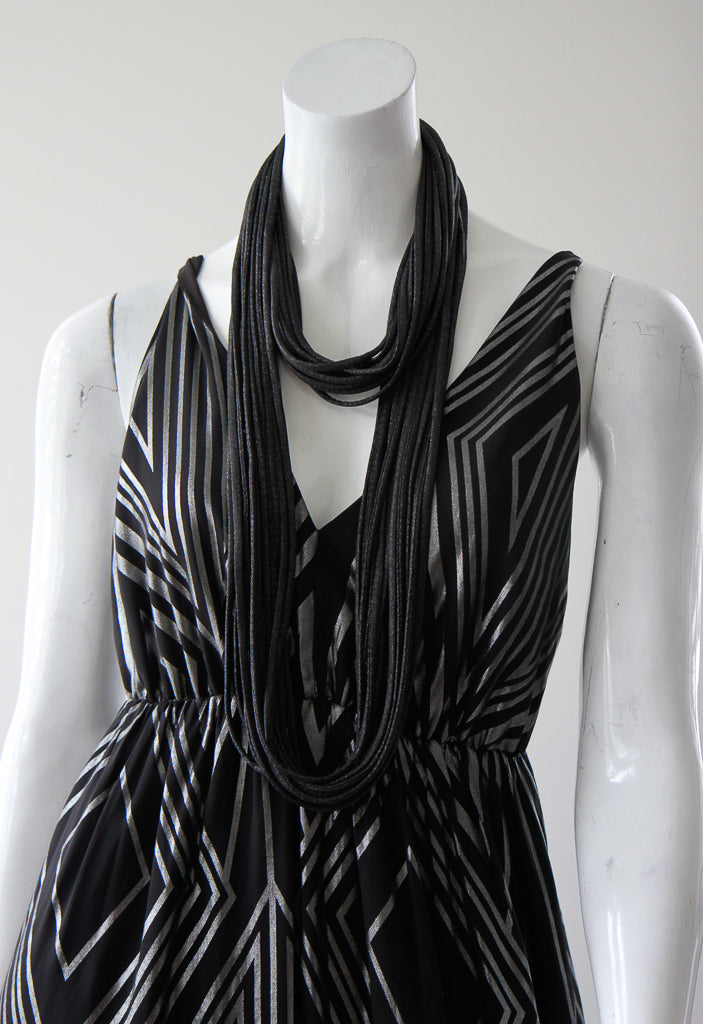 Black Infinity Scarf with Silver Sheen &#39;Frost&#39;