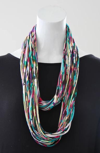 Infinity Scarf in Multi-Colour Print &#39;Paint Party&#39;