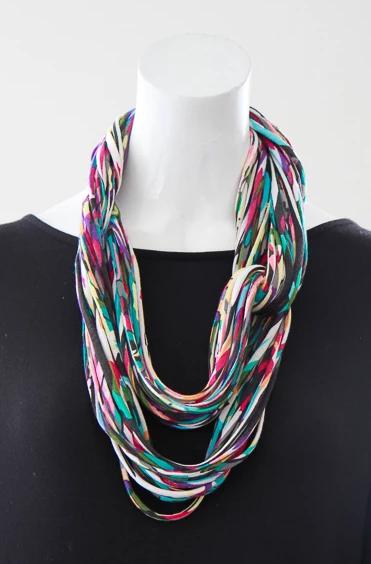 Infinity Scarf in Multi-Colour Print &#39;Paint Party&#39;