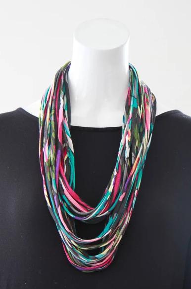 Infinity Scarf in Multi-Colour Print &#39;Paint Party&#39;