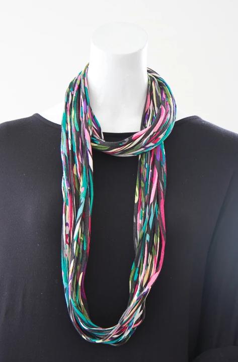 Infinity Scarf in Multi-Colour Print &#39;Paint Party&#39;