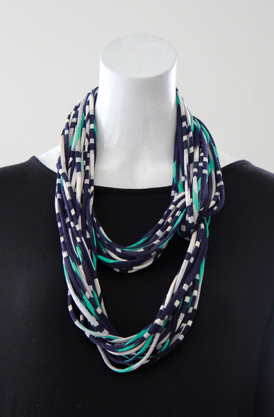 Infinity Scarf in Blue and Mint "Glow"