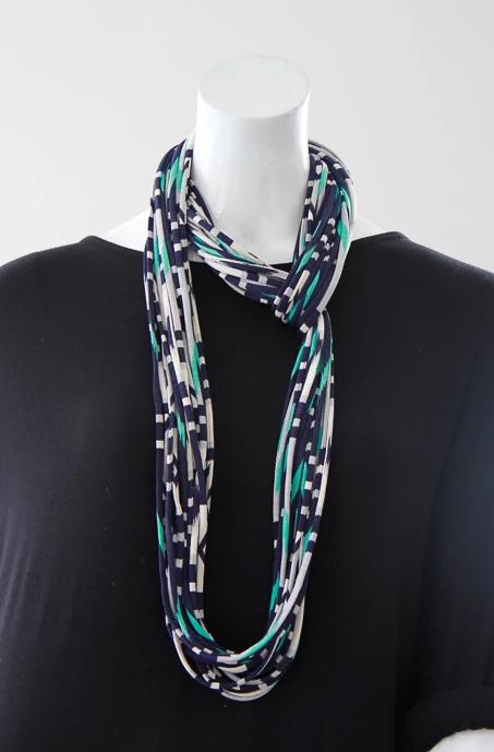 Infinity Scarf in Blue and Mint &quot;Glow&quot;