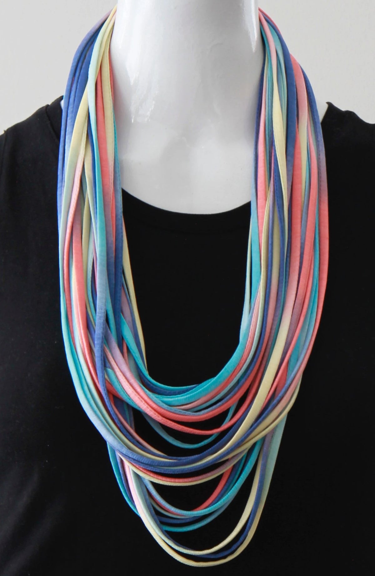 Infinity Scarf Necklace in Rainbow Ombre Print &#39;Macaroon&#39;