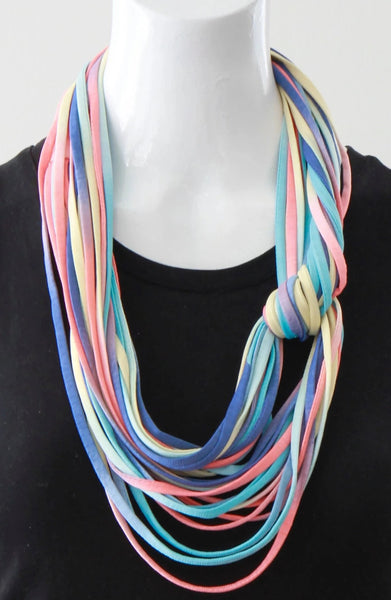 Infinity Scarf Necklace in Rainbow Ombre Print 'Macaroon'