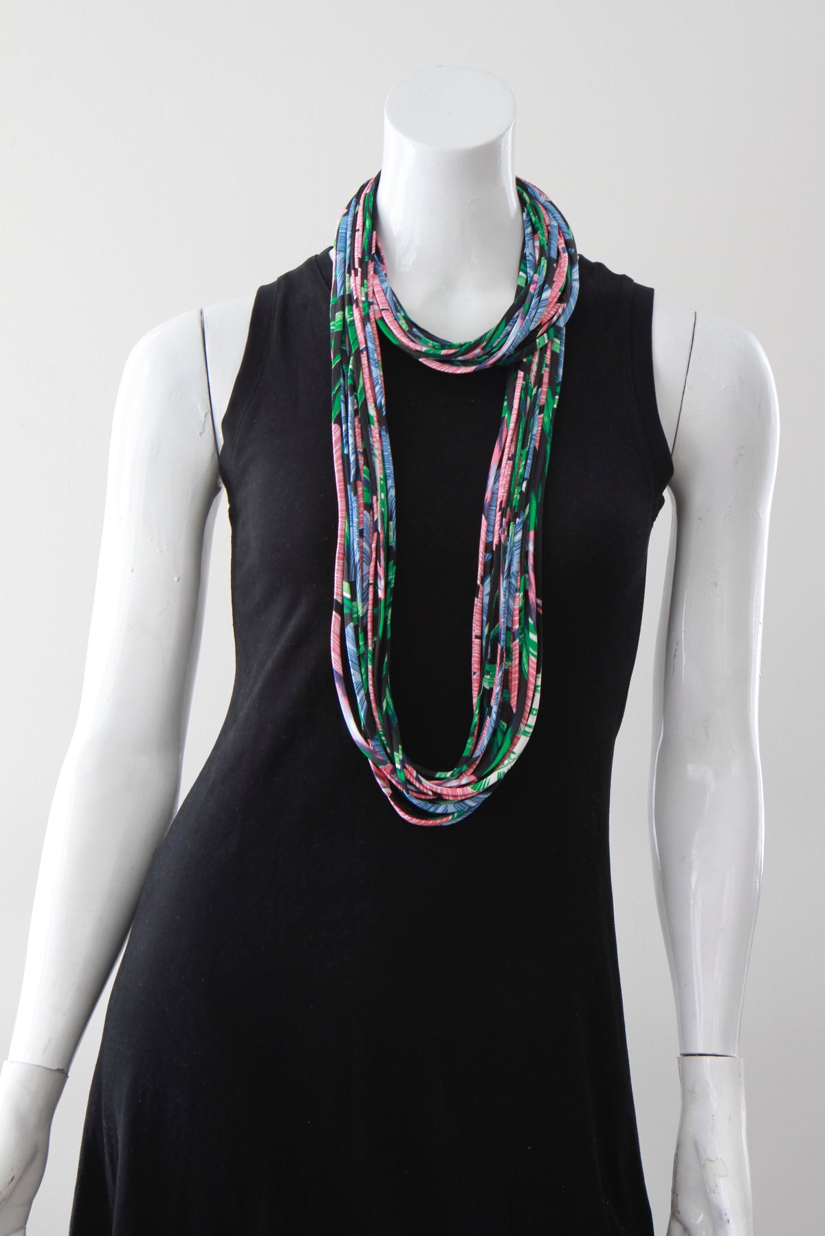 Leaf Print Infinity Scarf Necklace &#39;Palm&#39;