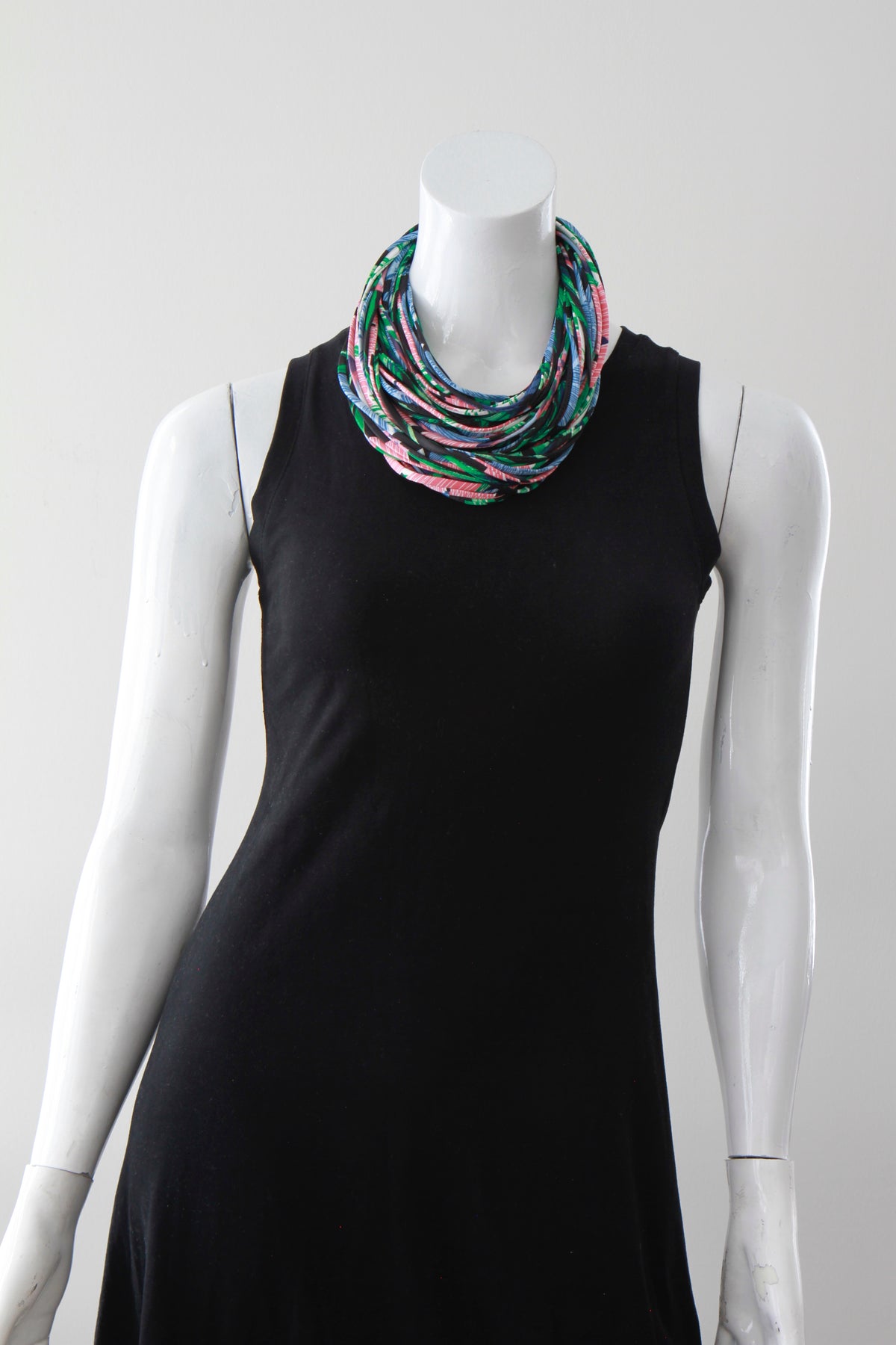 Leaf Print Infinity Scarf Necklace &#39;Palm&#39;