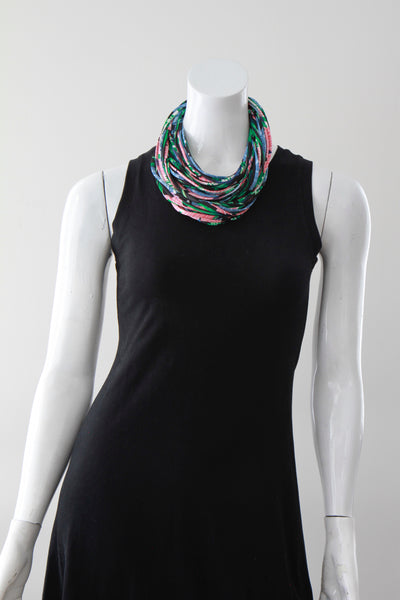 Leaf Print Infinity Scarf Necklace 'Palm'