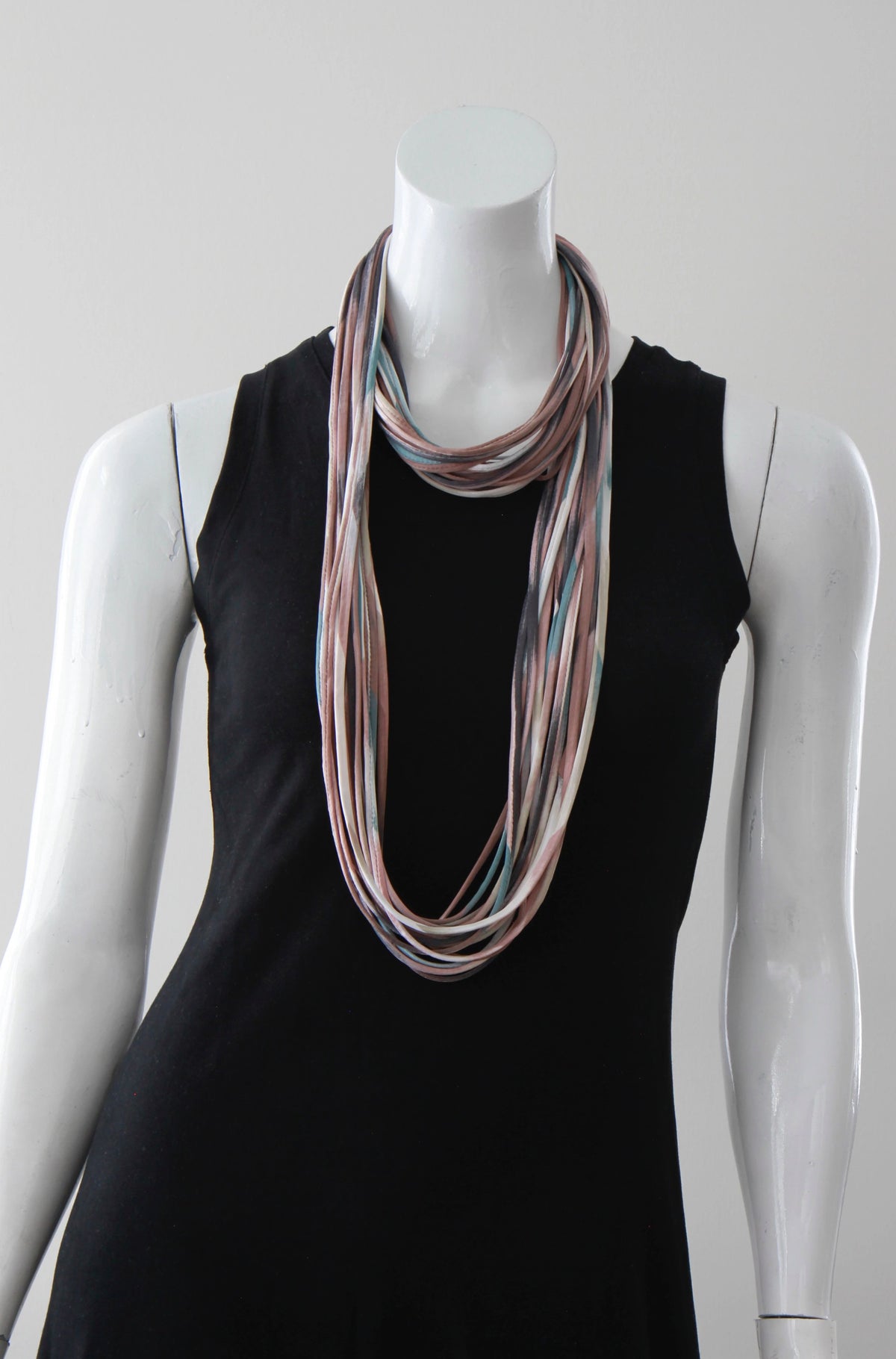 MAUVE INFINITY SCARF NECKLACE IN &#39;BLUSH&#39; PRINT