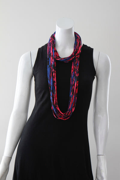 Pink and Purple Infinity Scarf in 'Lotus' Floral Print