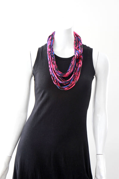 Pink and Purple Infinity Scarf in 'Lotus' Floral Print