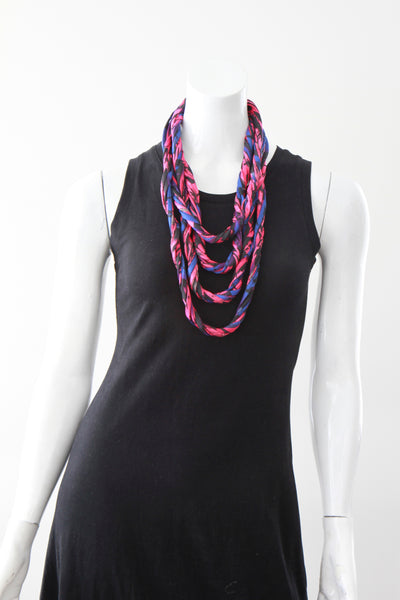 Pink and Purple Infinity Scarf in 'Lotus' Floral Print
