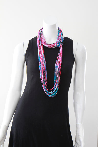 Bright Infinity Scarf Necklace in 'Bubble Gum'