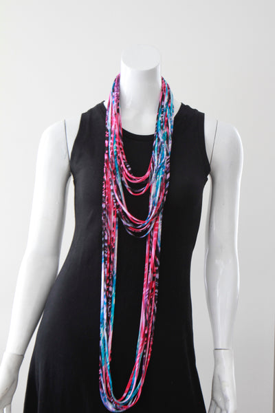 Bright Infinity Scarf Necklace in 'Bubble Gum'