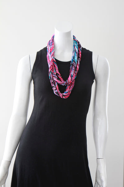 Bright Infinity Scarf Necklace in 'Bubble Gum'