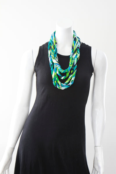 Green and Blue Infinity Scarf in 'Ocean Spray'