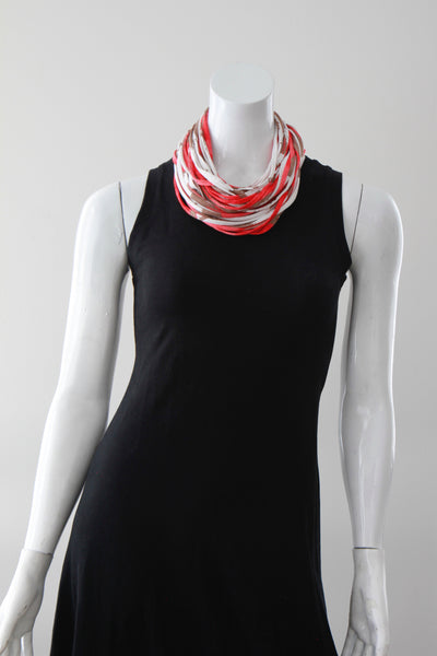 'Living Coral' infinity Scarf or Statement Necklace for Women