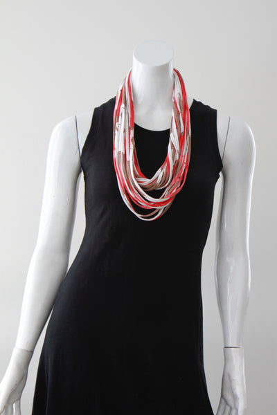 'Living Coral' infinity Scarf or Statement Necklace for Women